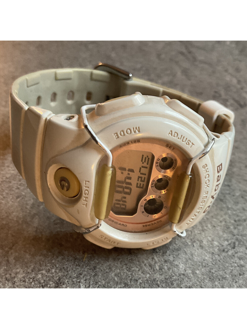 Casio Baby G-Shock White Rose 200m Water Resistant World Time Watch Bin F